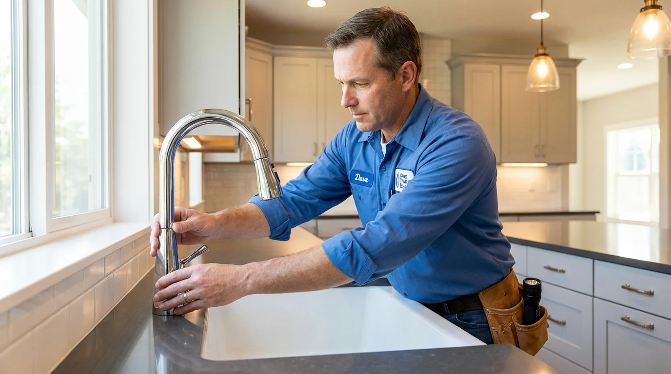 Kitchen faucet installation by Johns Plumbing LLC in Booker
